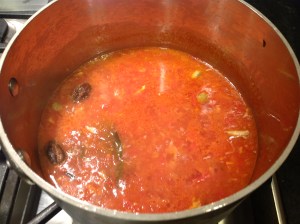 Tomato korma, the base is cooked