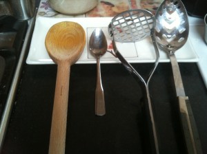 Sushi serving platter as spoon rest