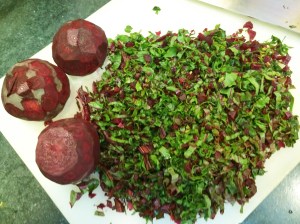 Greens finely chopped