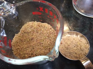 Ground pecans and bits