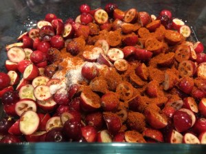 Cranberries with salt and red chili